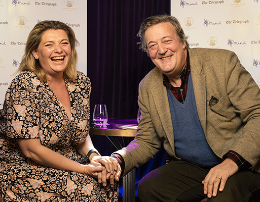 Stephen Fry and Briony Gordon megamenu charity